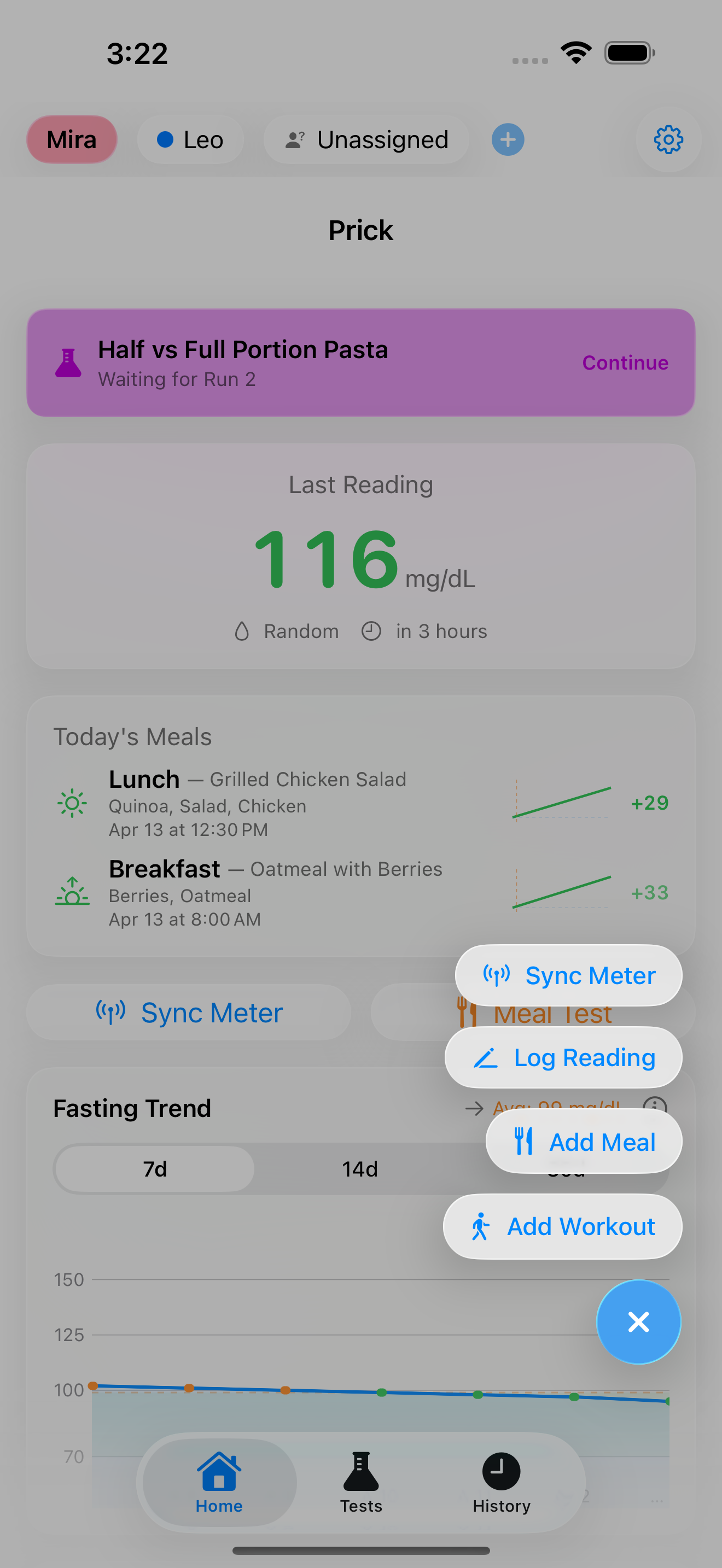 Bluetooth sync screen showing device discovery